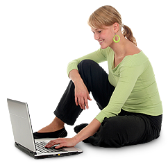 a woman surfing on the internet